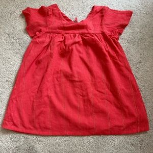 Salmon w/Gold stripes Blouse in excellent condition. Size:L 10/12